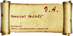 Venczel Anikó névjegykártya